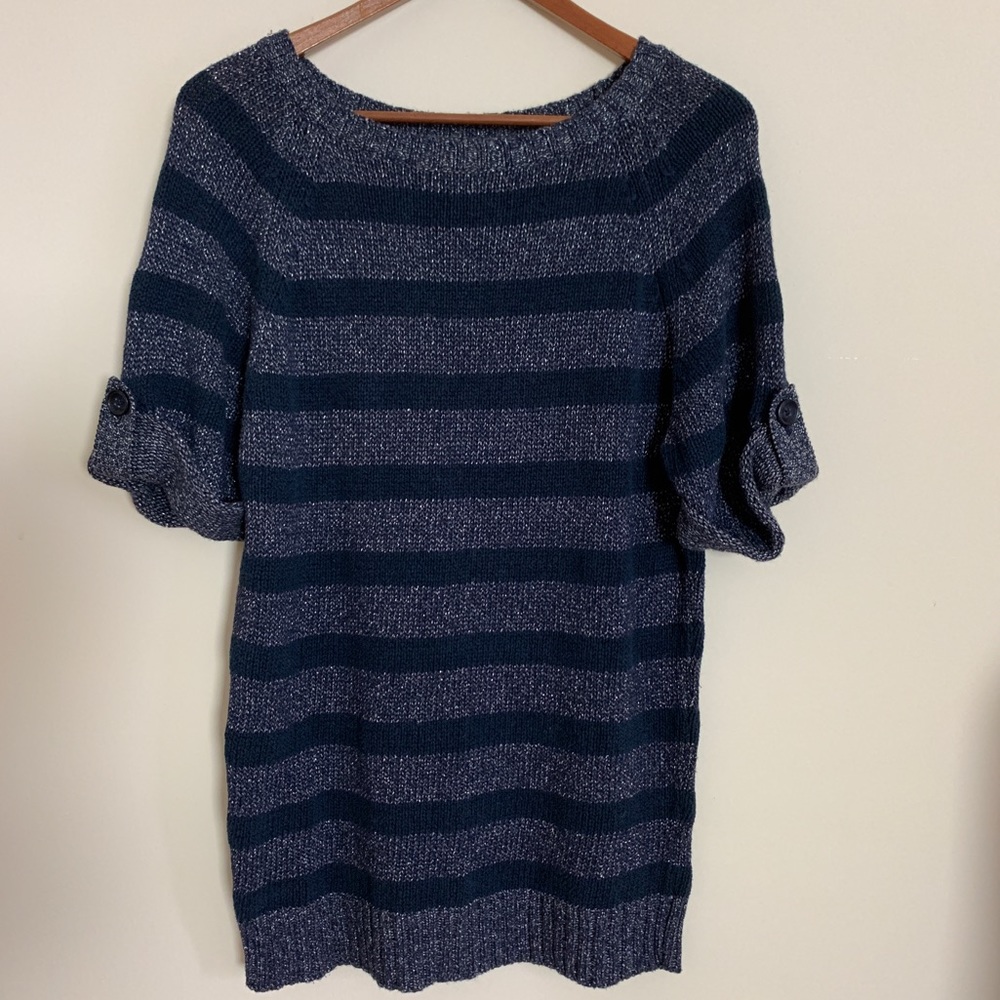 Ann Taylor short sleeved striped sweater NWOT